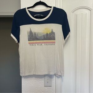 Aero Seriously Soft  CROP - Baby Tee Top Size XL Pikes Peak